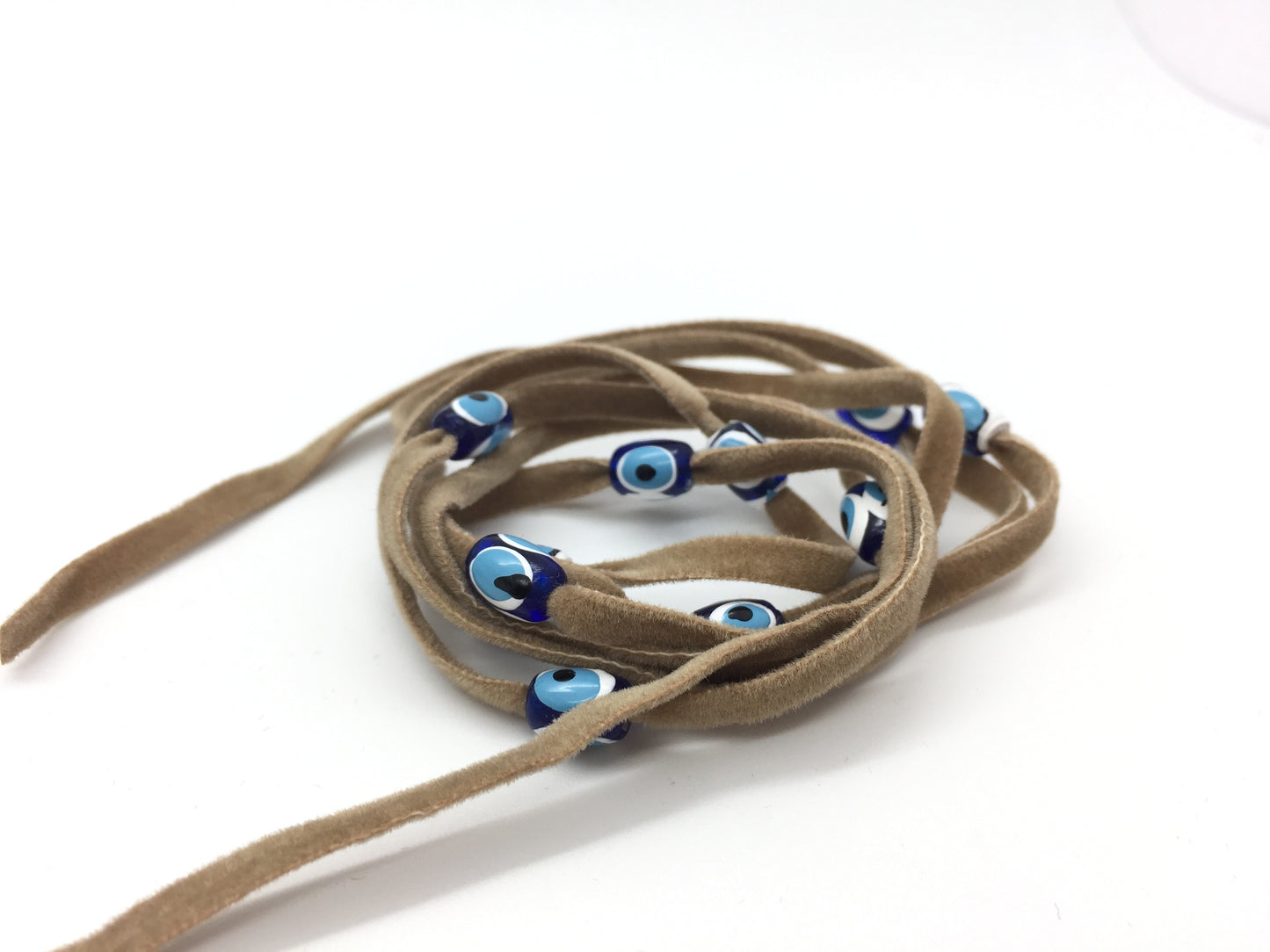 Turkish Evil Eye Wrap Bracelets Velvet String Kabbalah Blue Beads Protector Luck