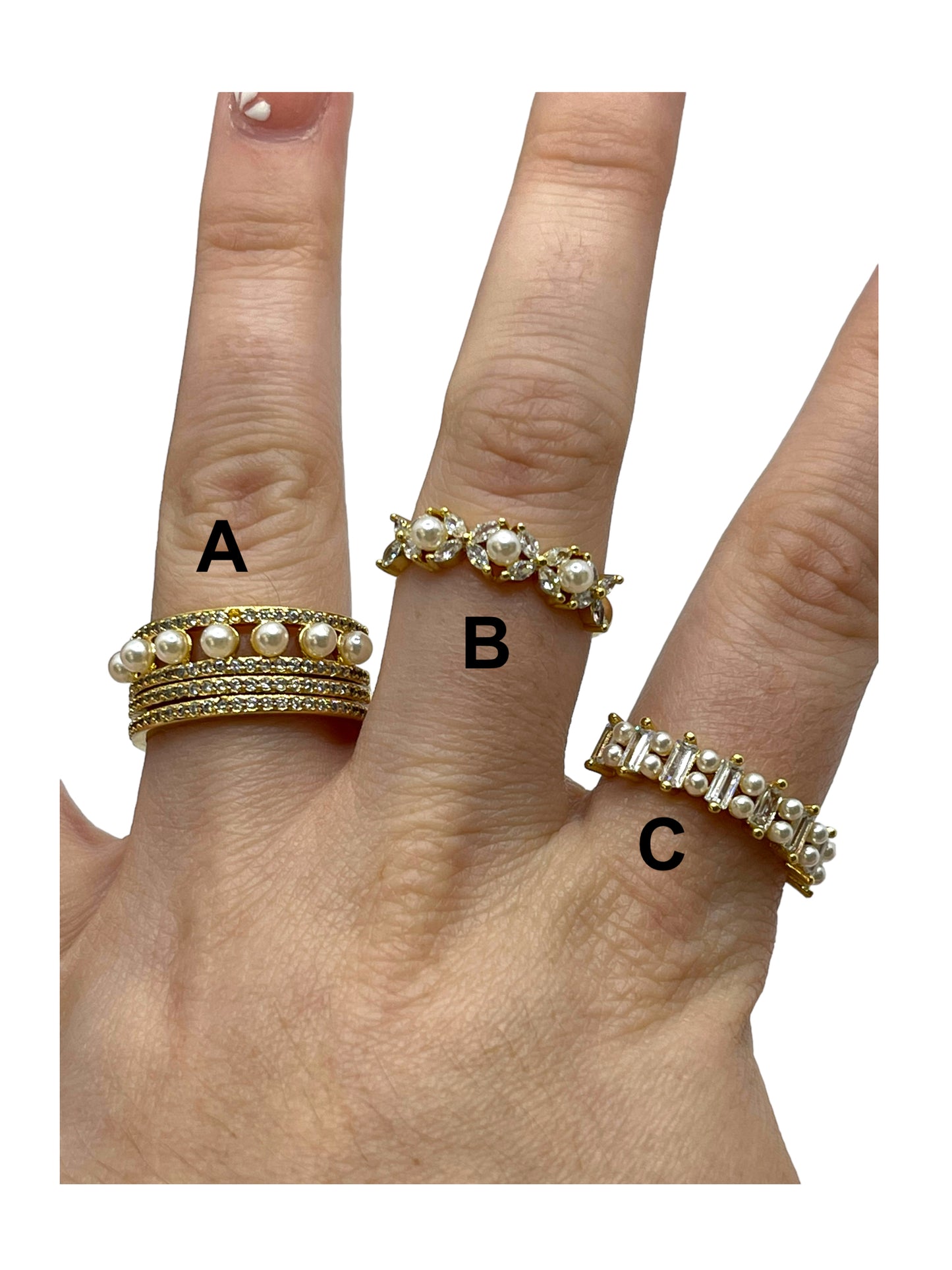 Perls adjustable ring 18k gold plated