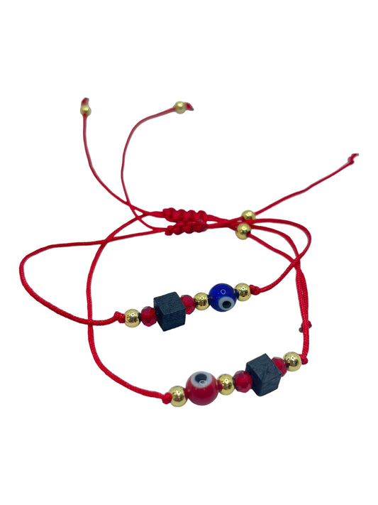 Azabache evil eye string red