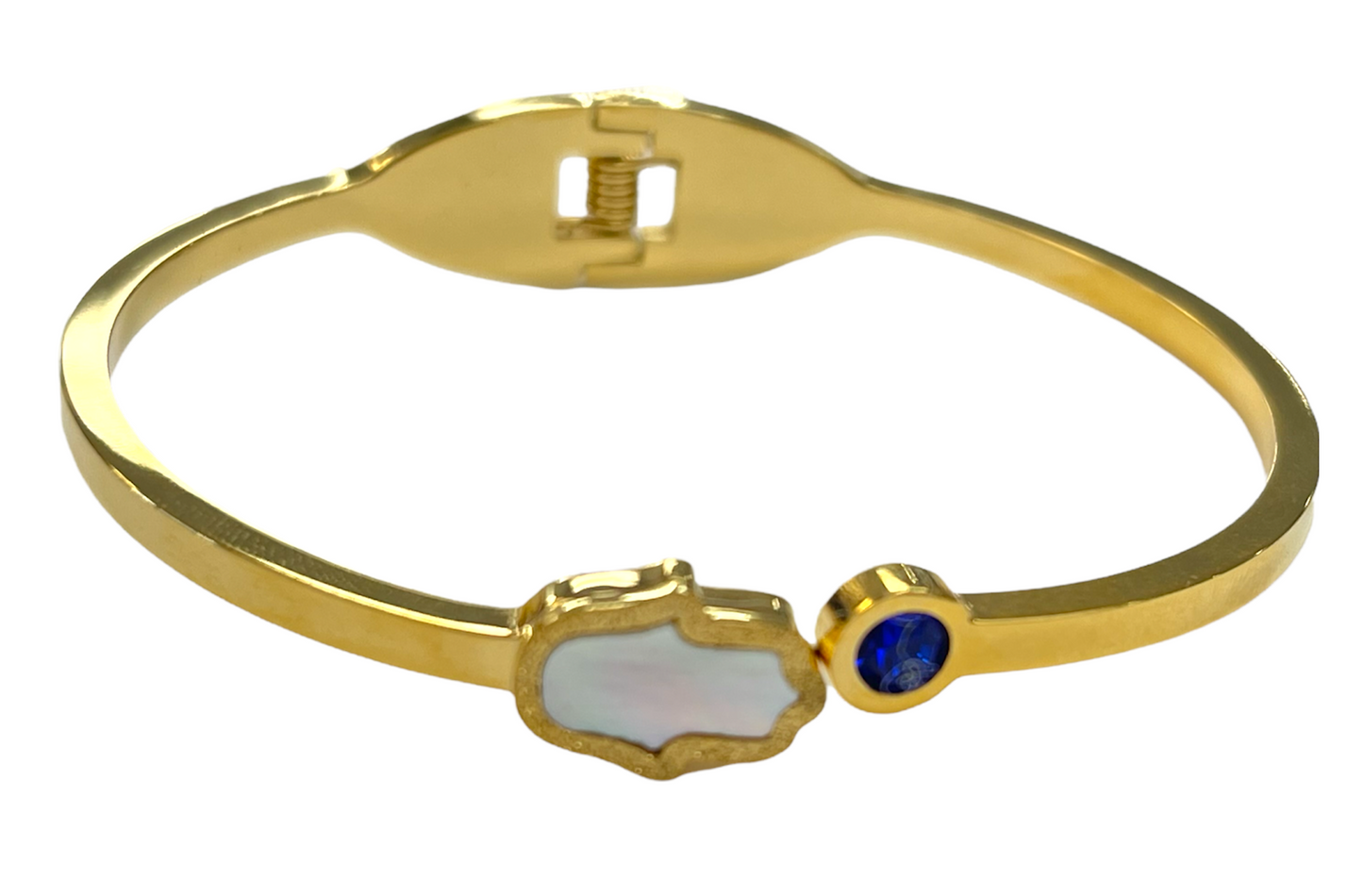 HAMSA STEEL SHELL - OPAL BANGLE
