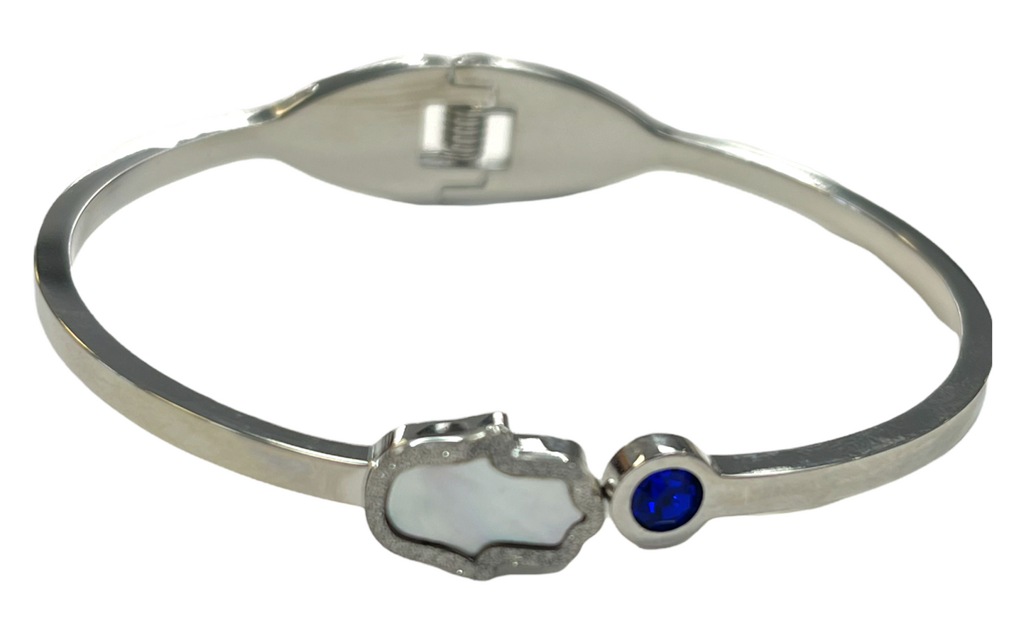 HAMSA STEEL SHELL - OPAL BANGLE
