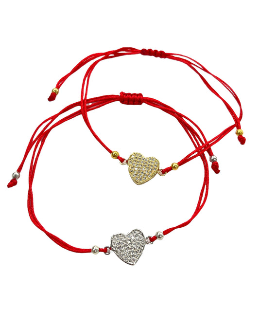 Heart Zirconia Red String