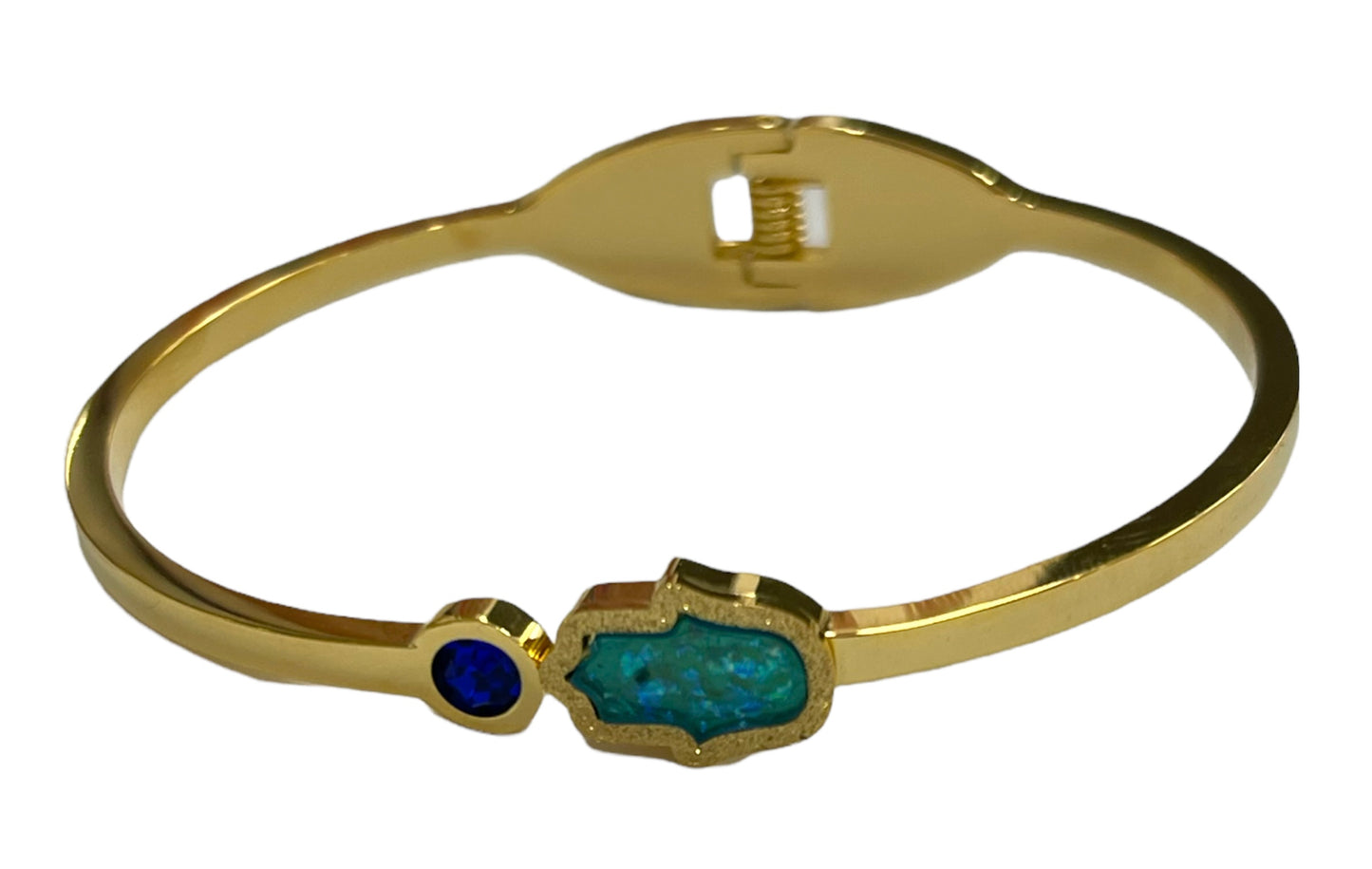 HAMSA STEEL SHELL - OPAL BANGLE