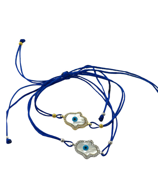 Hamsa Shell Dark Blue string