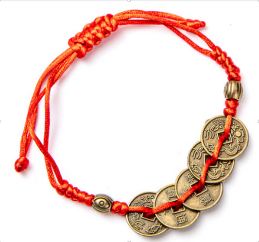 5 coins Chinese Red string DZ