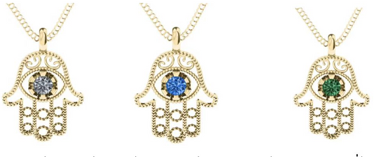 Hamsa little stone 18k gold plated