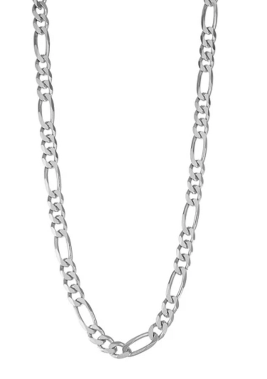 925 s sterling silver figaro chain 24" 5mm