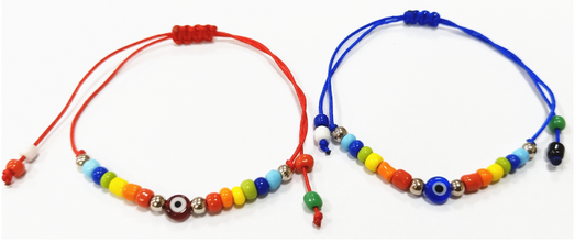 Multicolor evil eye dozen string